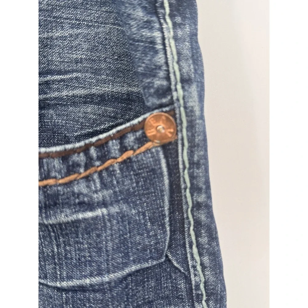 True Religion Section‎ Straight Super QT Contrast Stitch Blue Jeans Mens 36